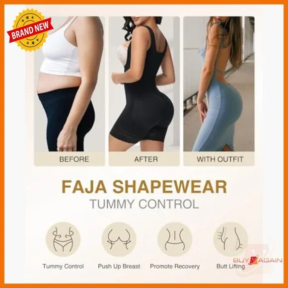 Full Body Shapewear Bodysuit Tummy Control Compression Post Surgery 3X-Large